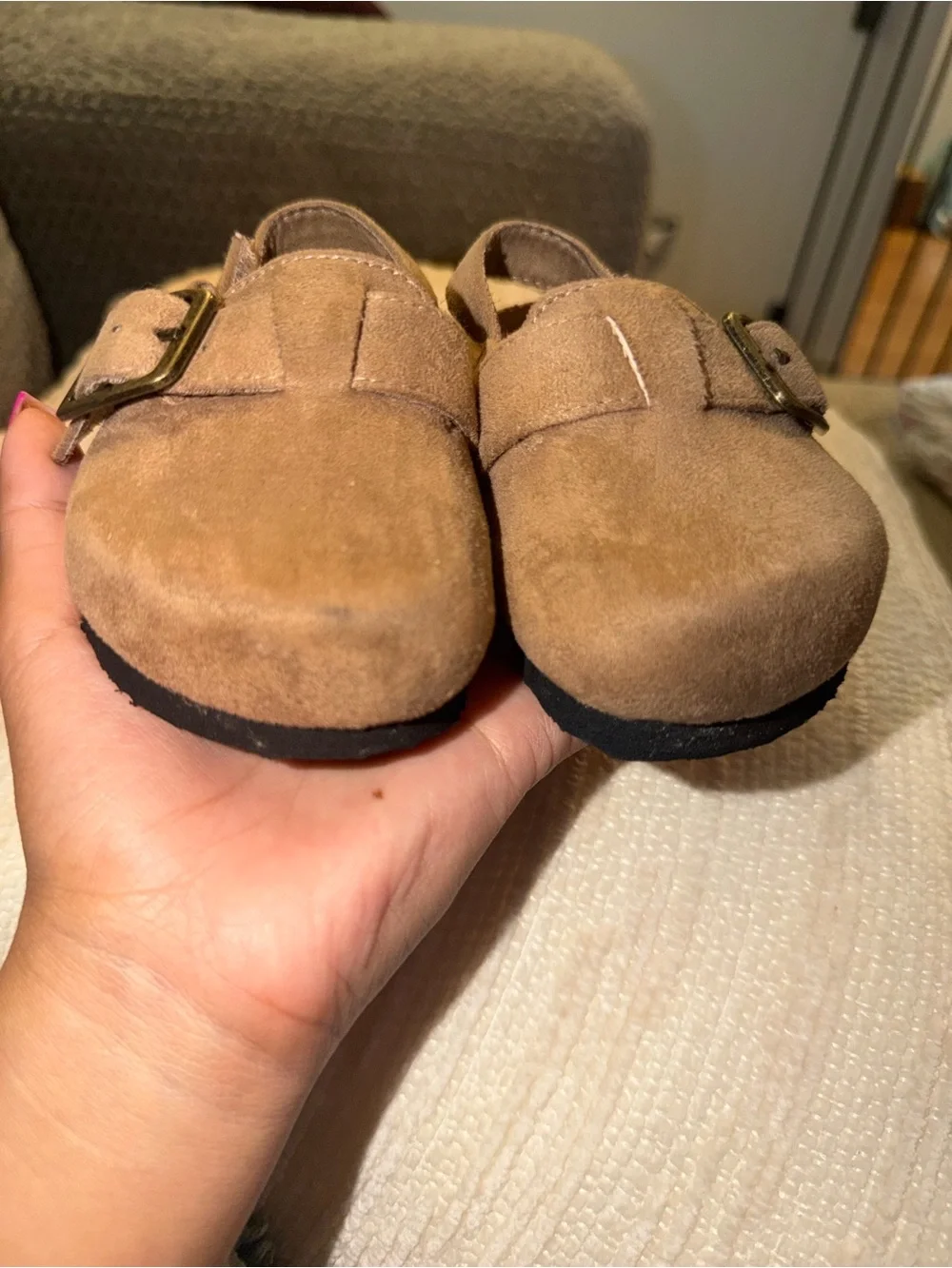 Nautica Toddlers Suede Buckle Moccasins in Light Brown